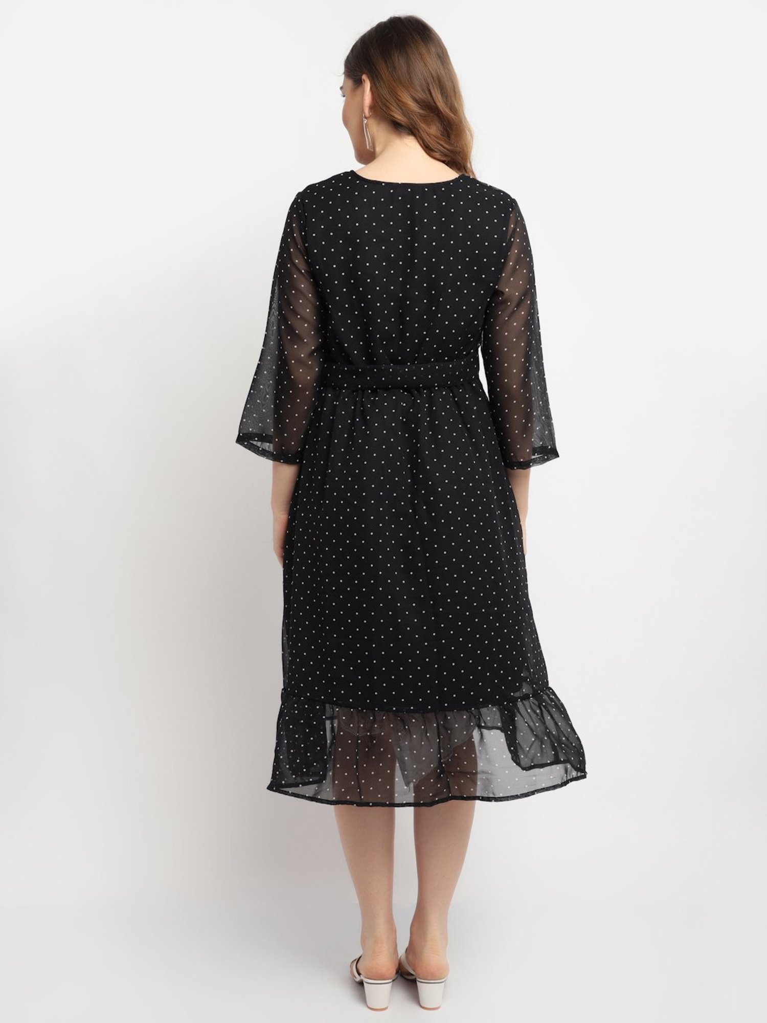 Moms Maternity Black Polka Dots Dress