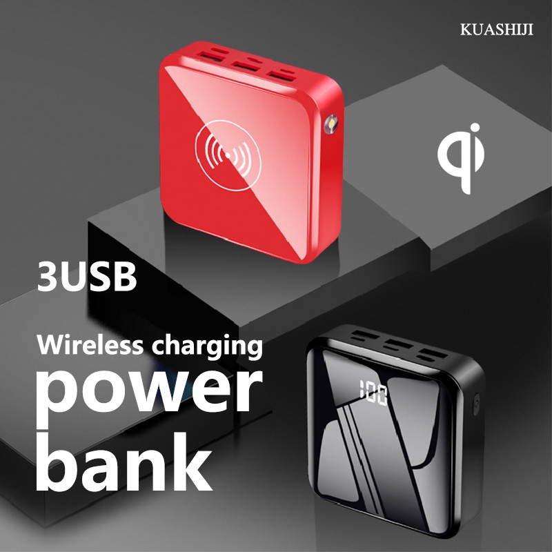 New Arrival Mini qi power bank External Battery Charger 2000000mAh powerbank 3USB Charger with lcd and led power bank