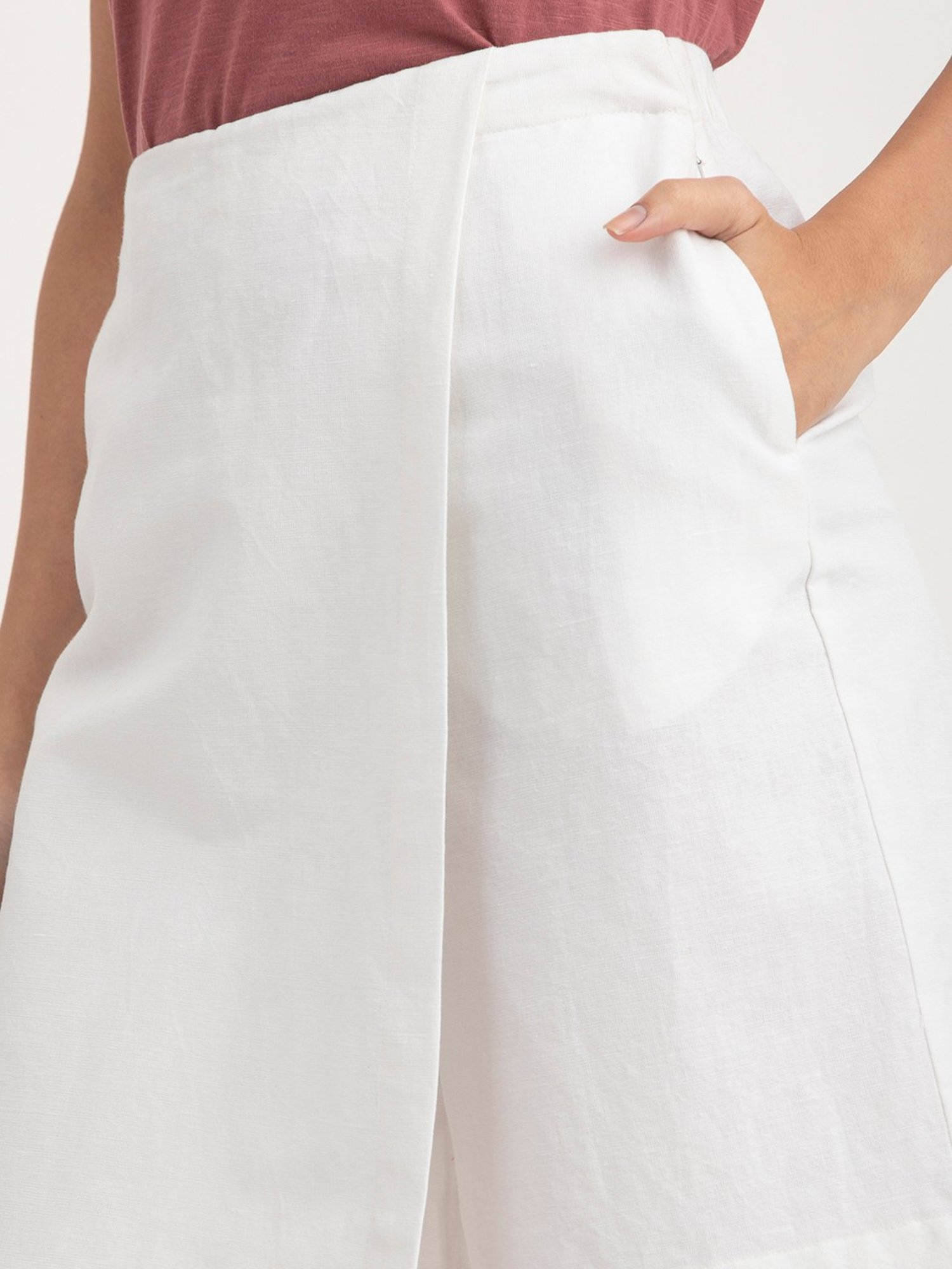 Fablestreet White Linen Skirt