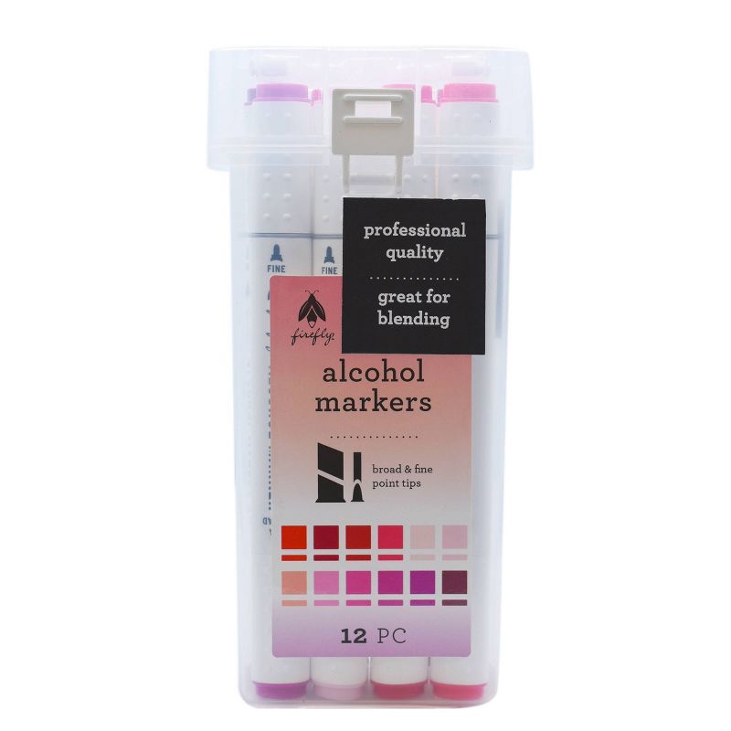 12pc Alcohol Markers Red/Pink - Momenta