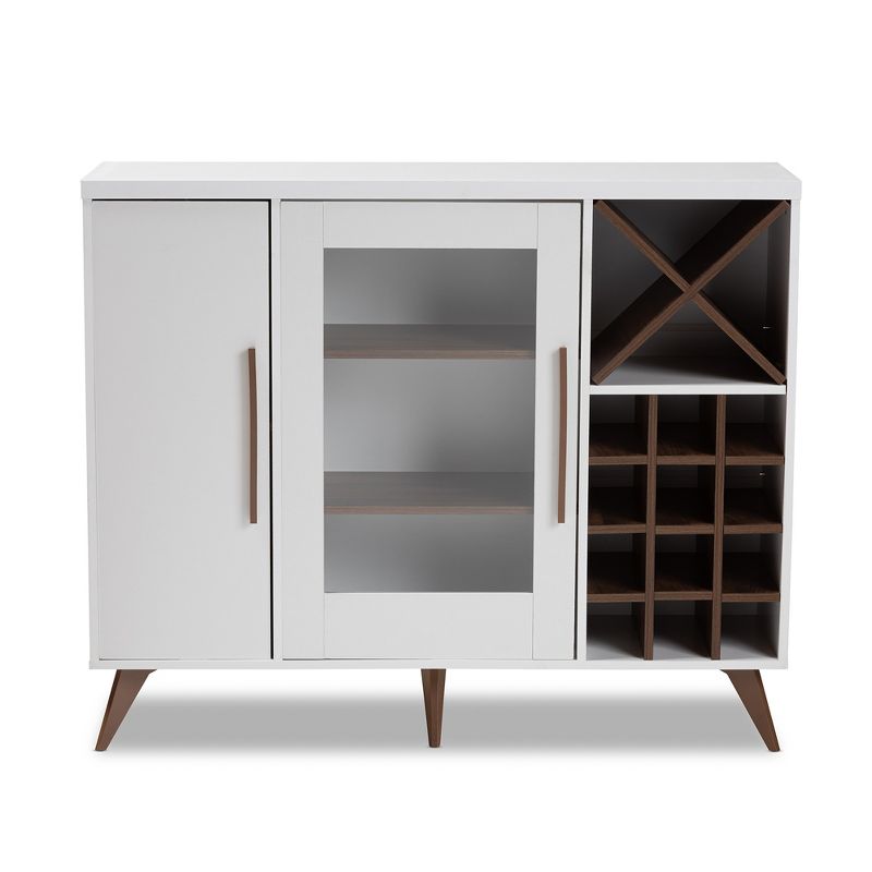Pietro Finished Wine Cabinet White/Brown - BaxtonStudio