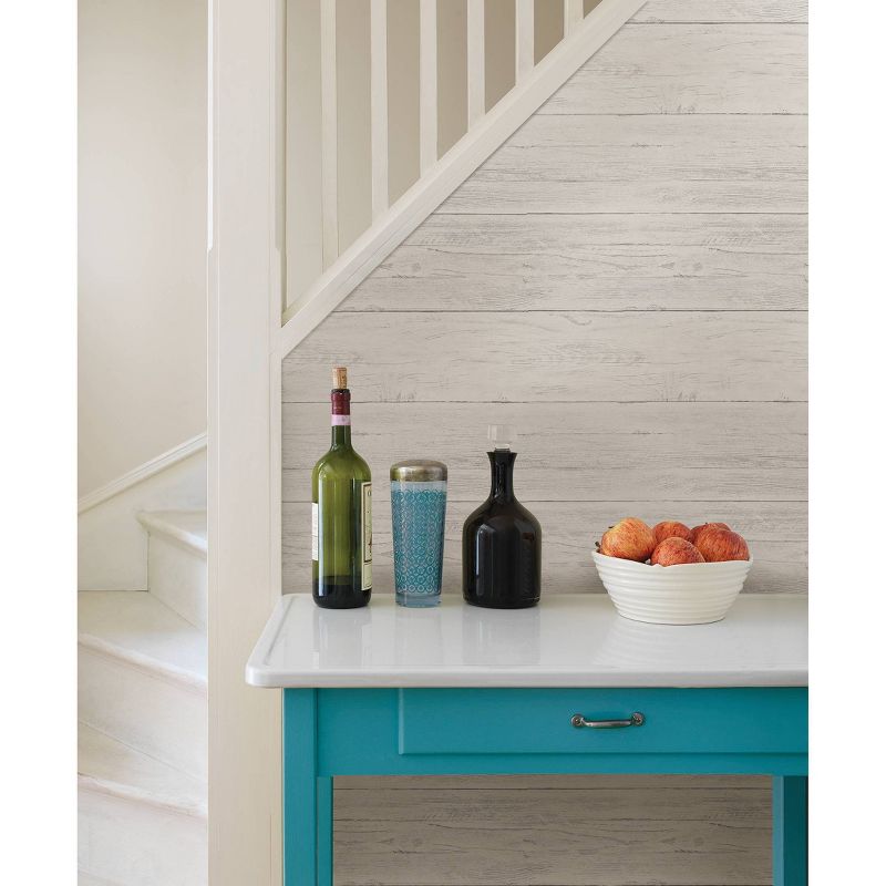 NuWallpaper Shiplap Peel & Stick Wallpaper White