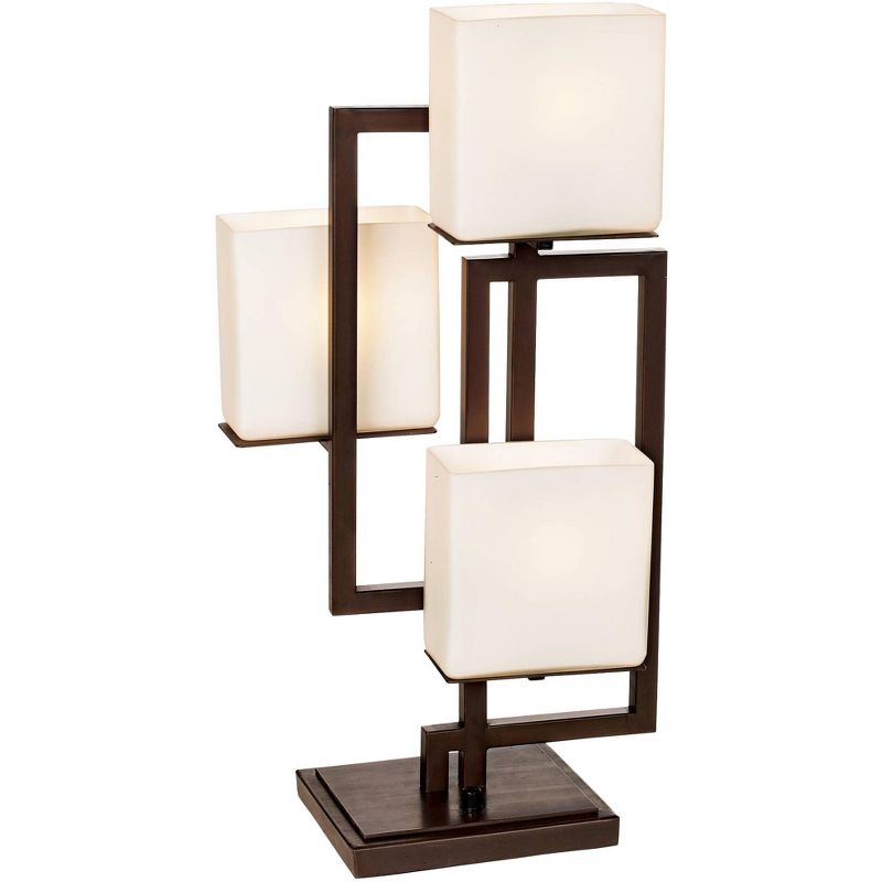 Possini Euro Design Lighting on the Square Bronze Accent Lamp with Table Top Dimmer