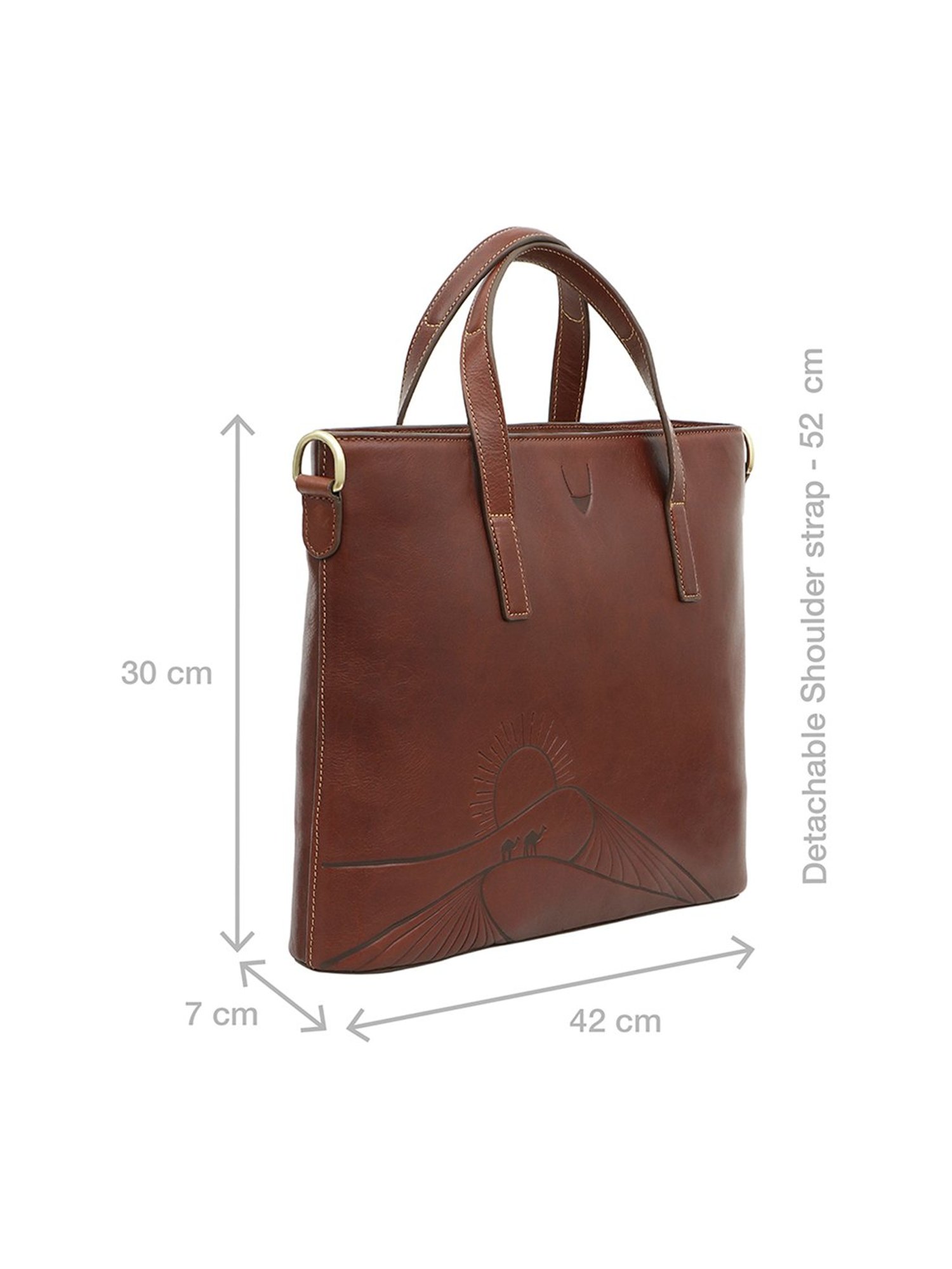 Hidesign SAHARA Tan Leather Large Laptop Messenger Bag