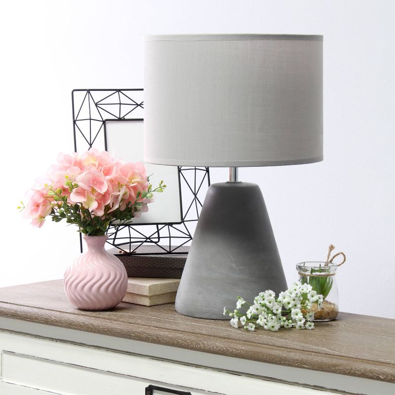 Pinnacle Concrete Table Lamp with Shade Gray - Simple Designs