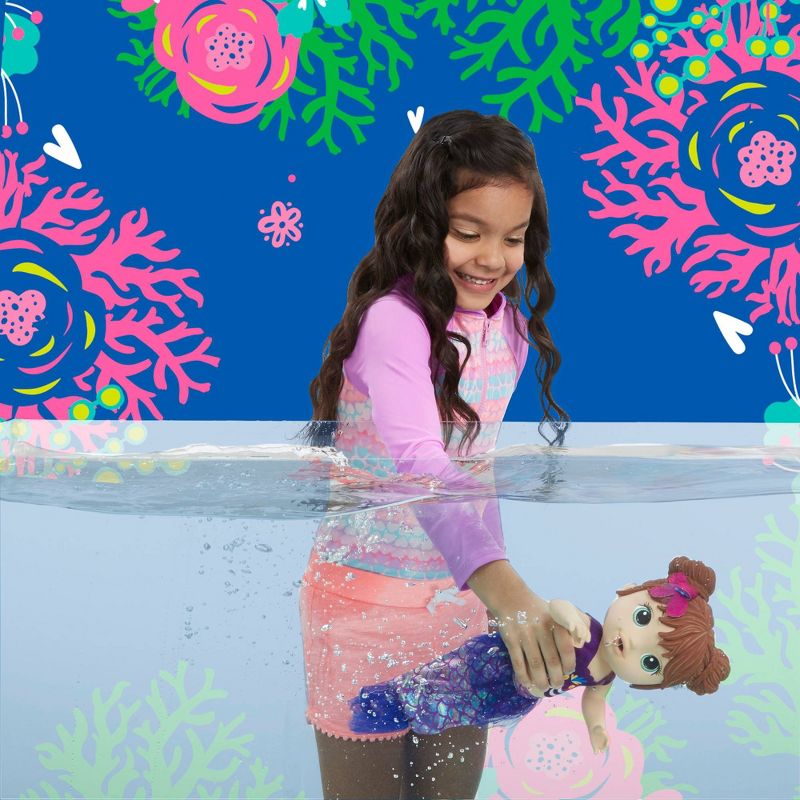 Baby Alive Shimmer 'n Splash Mermaid Baby Doll - Purple Fin