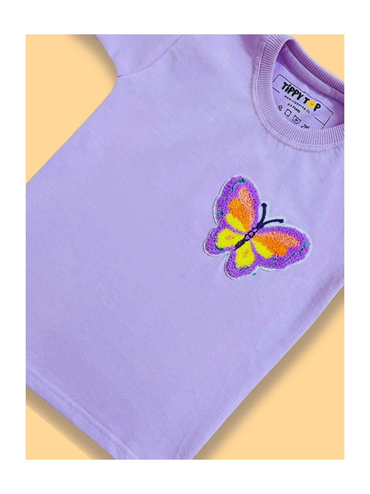 Tippy Top Kids Lavender Self Design T-Shirt