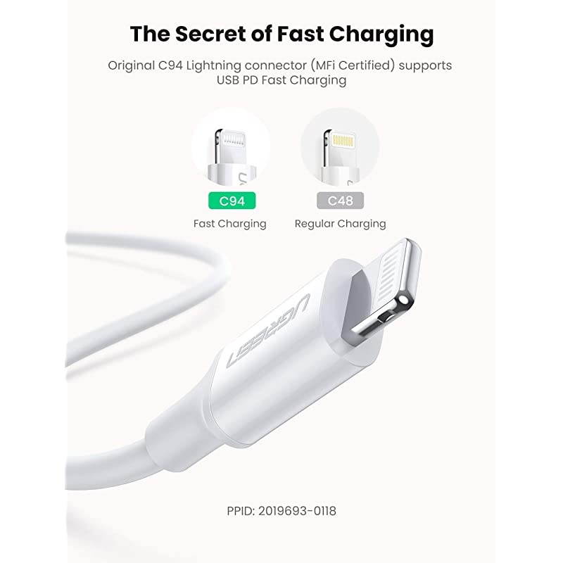 USB C Charger 18W with Lightning Cable to USB C PD iPhone Charger 3FT MFi Certified Fast Charging for AirPods iPhone SE 11 Pro Max Xs Max XR X 8 Plus iPad