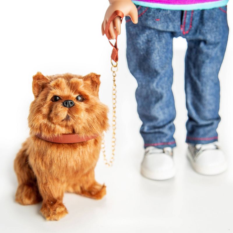 The Queen's Treasures 18" Doll Pet Accessory - Pomeranian Dog with Collar & Leash