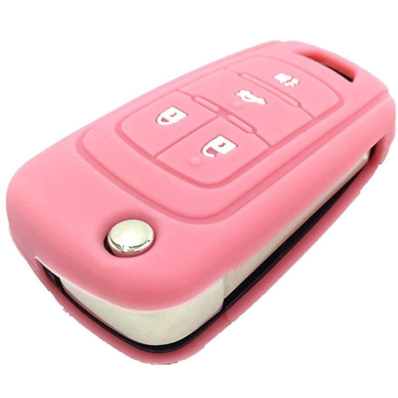 Pink 4 Buttons Key Cover for Flip Folding Key Case Cover Silicone cover for 2010 2011 2012 2013 2014 Camaro