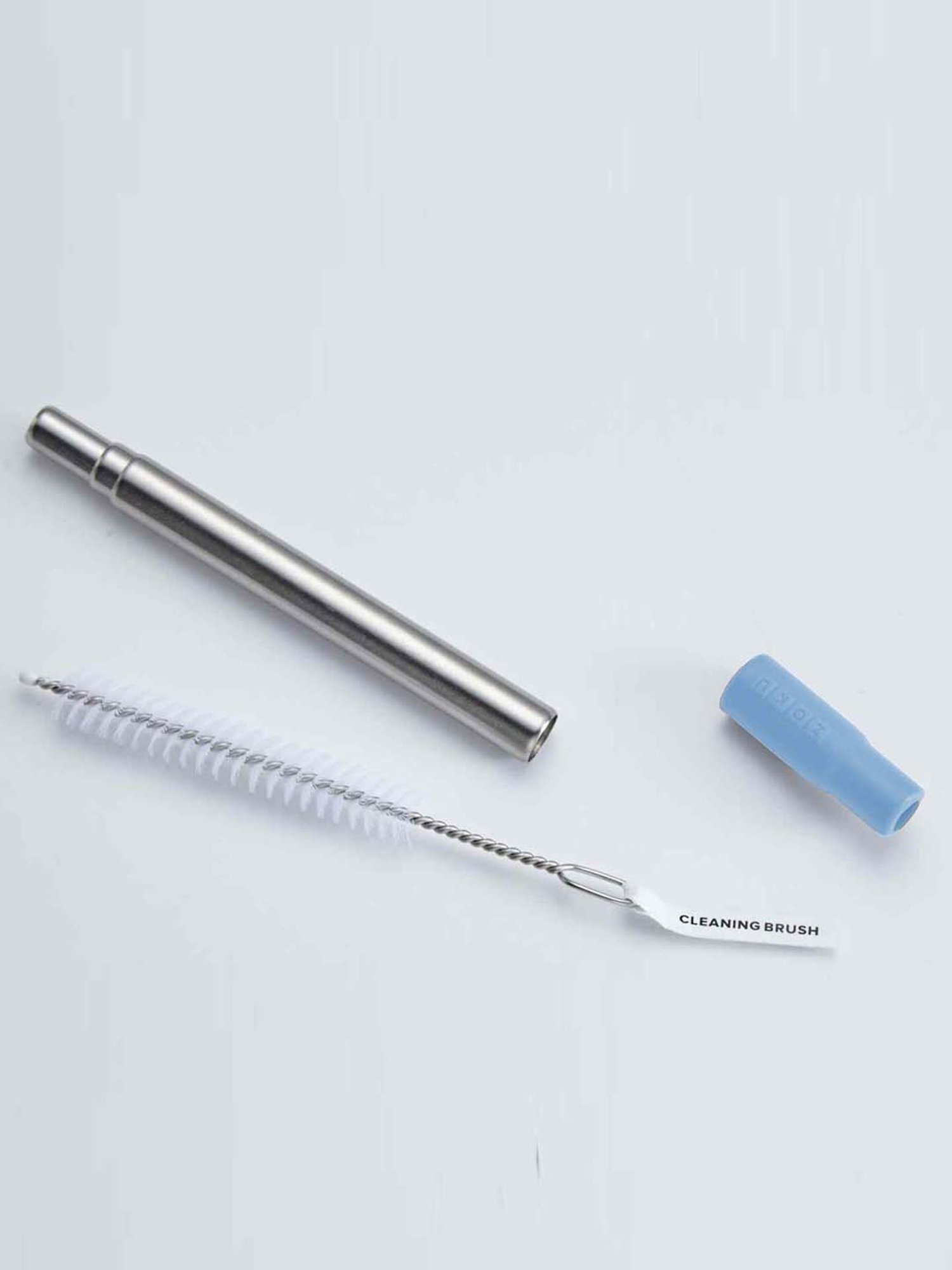 Zoku Blue & Silver Stainless Steel Pocket Straw