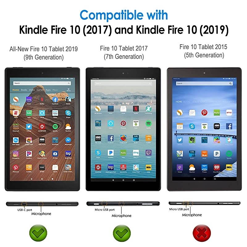 Case for  Fire HD 10 Tablet 101 7th 9th Generation 2017 Release 2019 Release Smart Cover with Auto SleepWake Blue