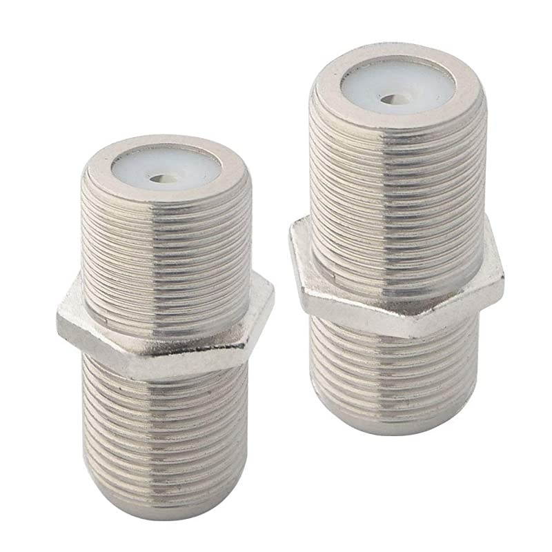 FType Female to Female Cable Connector RG6 Connector F Female to F Female Adapter Female to Female Antenna Connector Low Loss TV Cable Connector for TV Antenna Nickel Plated 10 Pieces