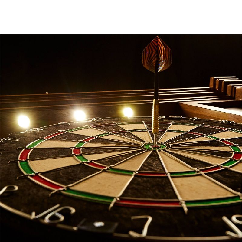 Barrington Woodhaven Premium Bristle Dartboard Cabinet set with LED lights