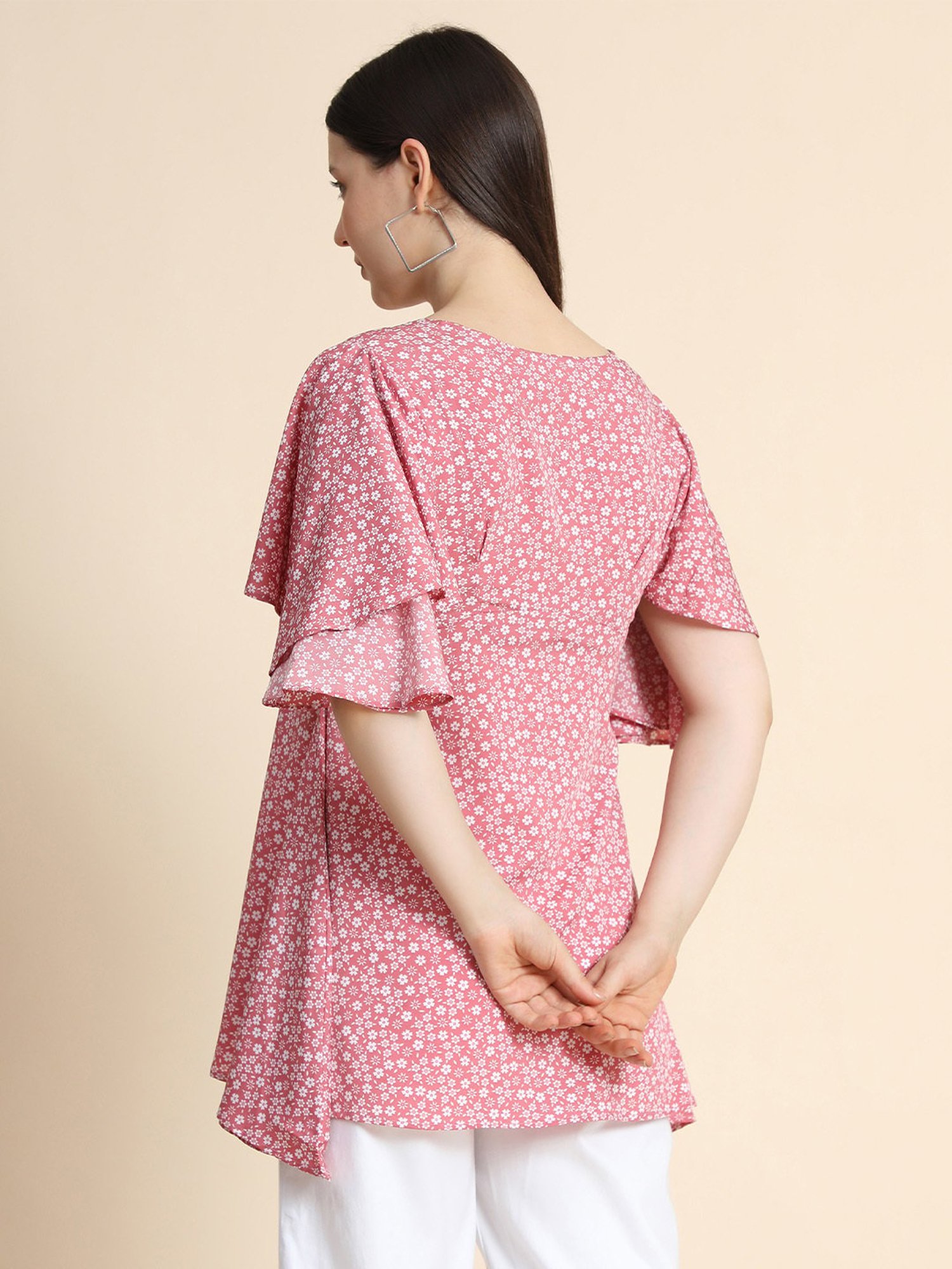 KERI PERRY Pink Floral Print Top