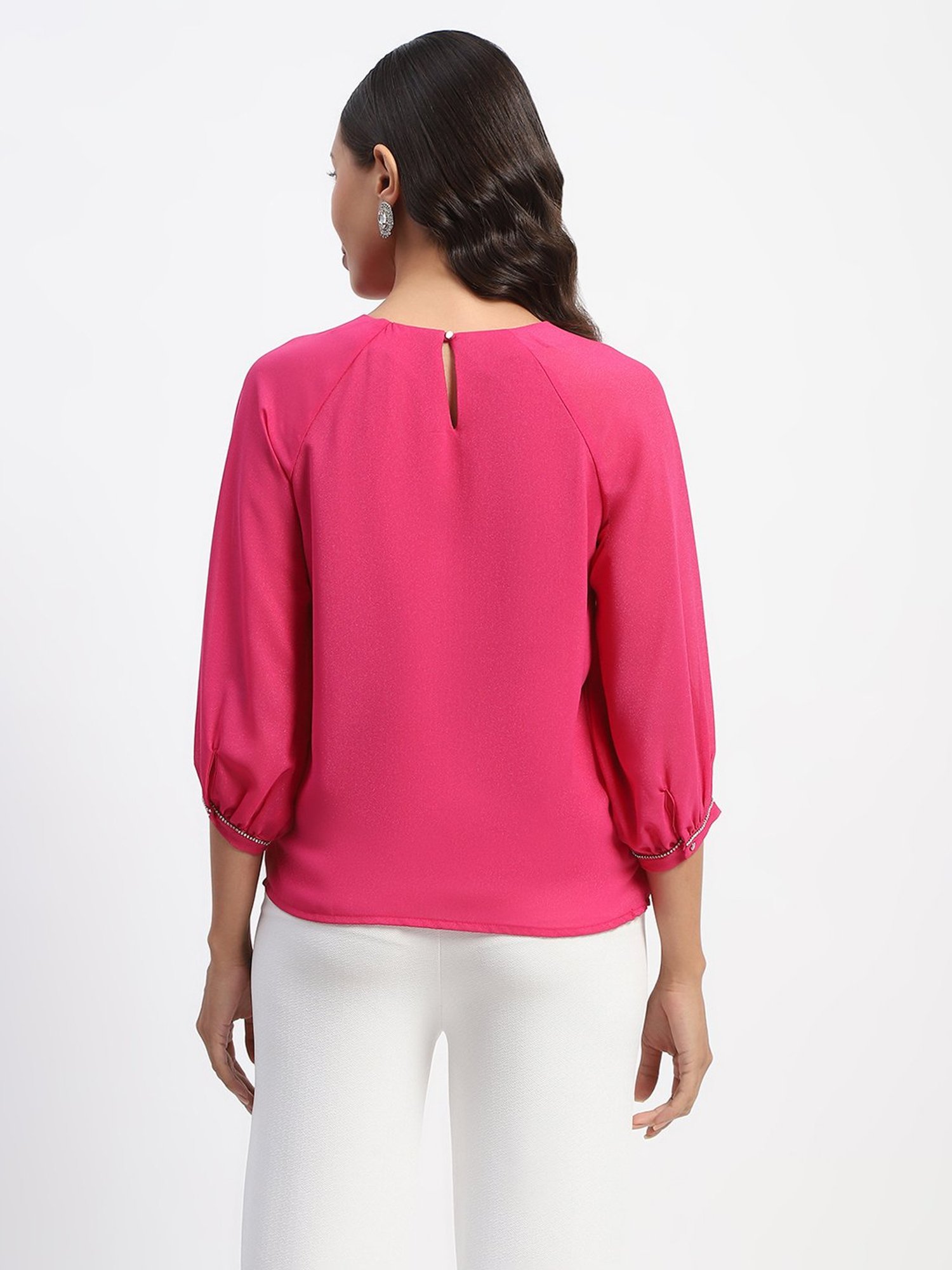 MADAME Pink Embellished Top