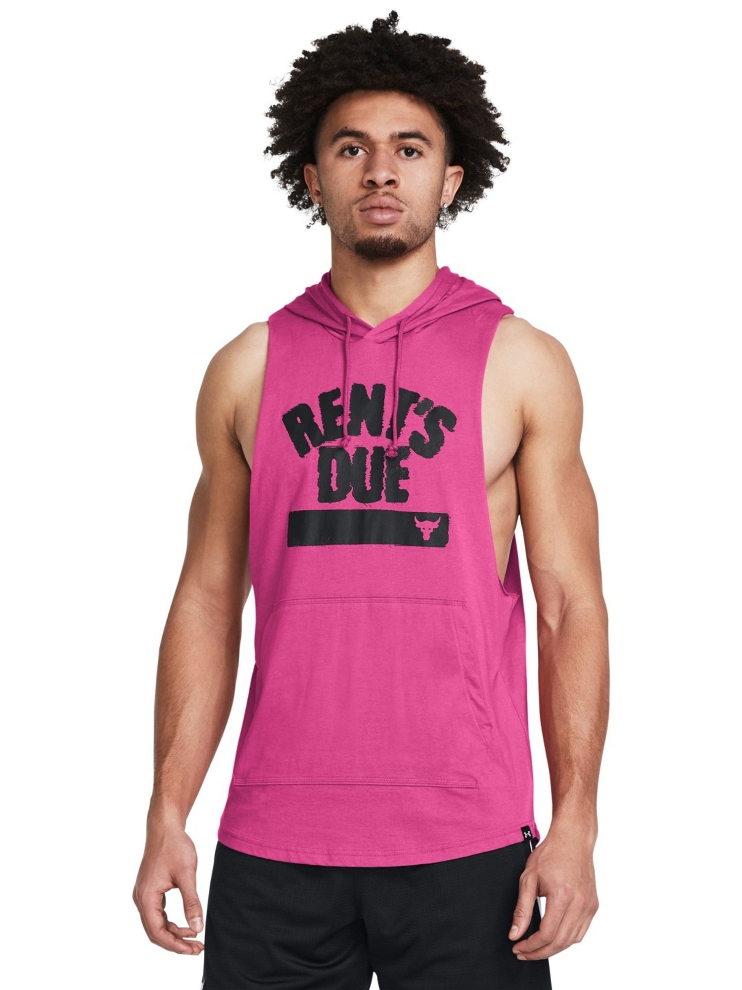 Under Armour Pink Cotton Slim Fit Printed Tank Tee