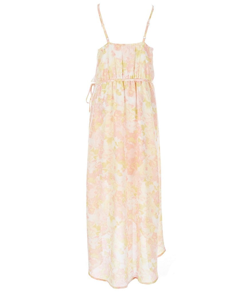 Poppies And Roses Big Girls 7-16 Cold-Shoulder Floral Maxi Dress