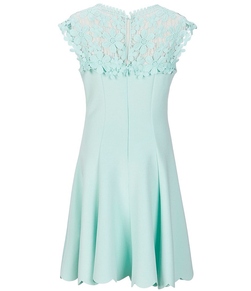 Zunie Big Girls 7-16 Crochet Lace Scallop-Hem A-Line Dress