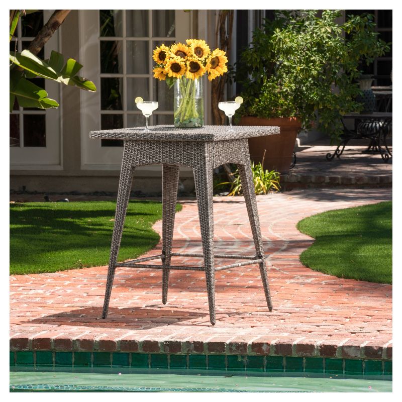 Renaissance Square Outdoor Patio Stacking Table - Gray - Vifah