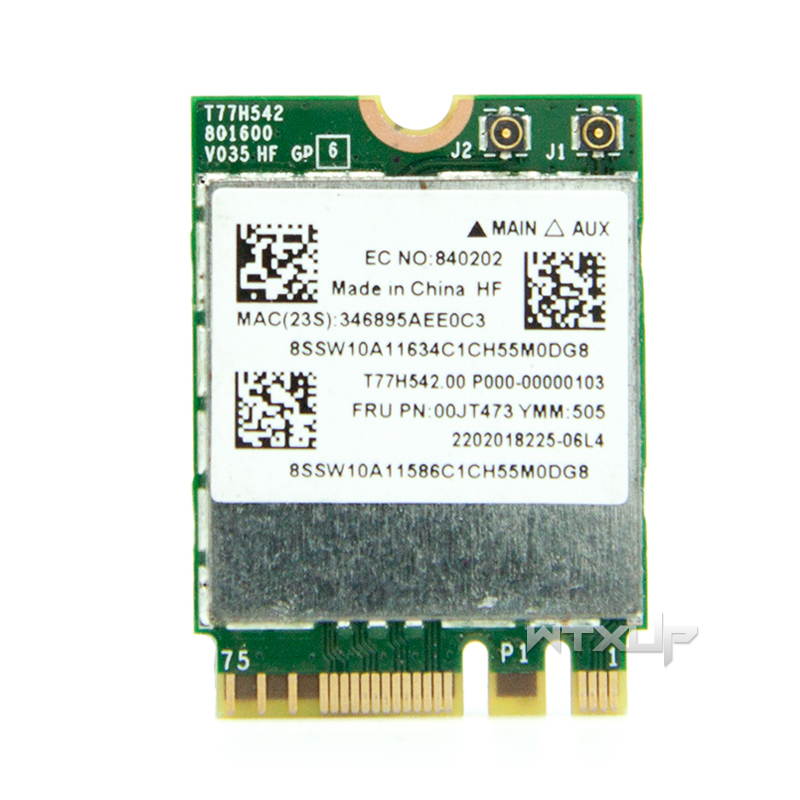 Plugadget BCM943162ZP 802.11AC WLAN Card 2.4G 5G 433M Wifi + Bluetooth 4.0 NGFF 00JT473 for Lenovo G50-30 45 70 70M Z50-70-75 E455 E555