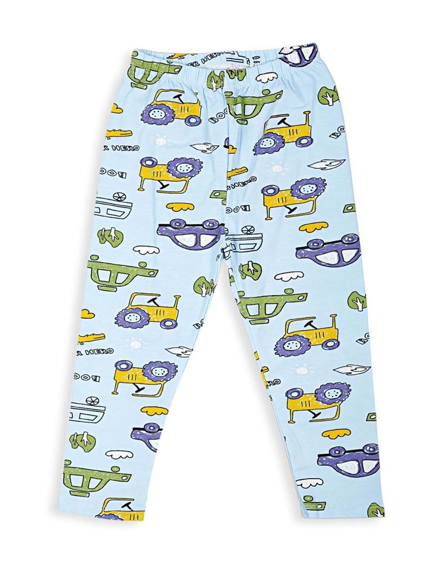 Baby Moo Kids Blue Cotton Printed T-Shirt & Pyjama