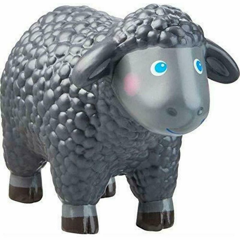 HABA Little Friends Black Sheep - 2.75" Chunky Plastic Toy Farm Animal Figure