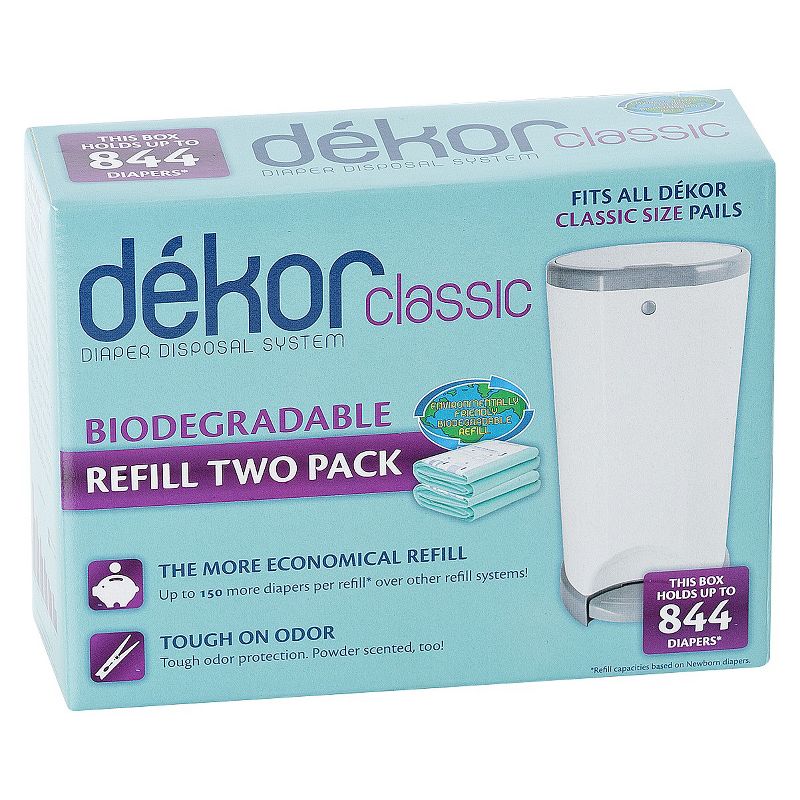 Dekor Classic Hands Free Diaper Pail - White