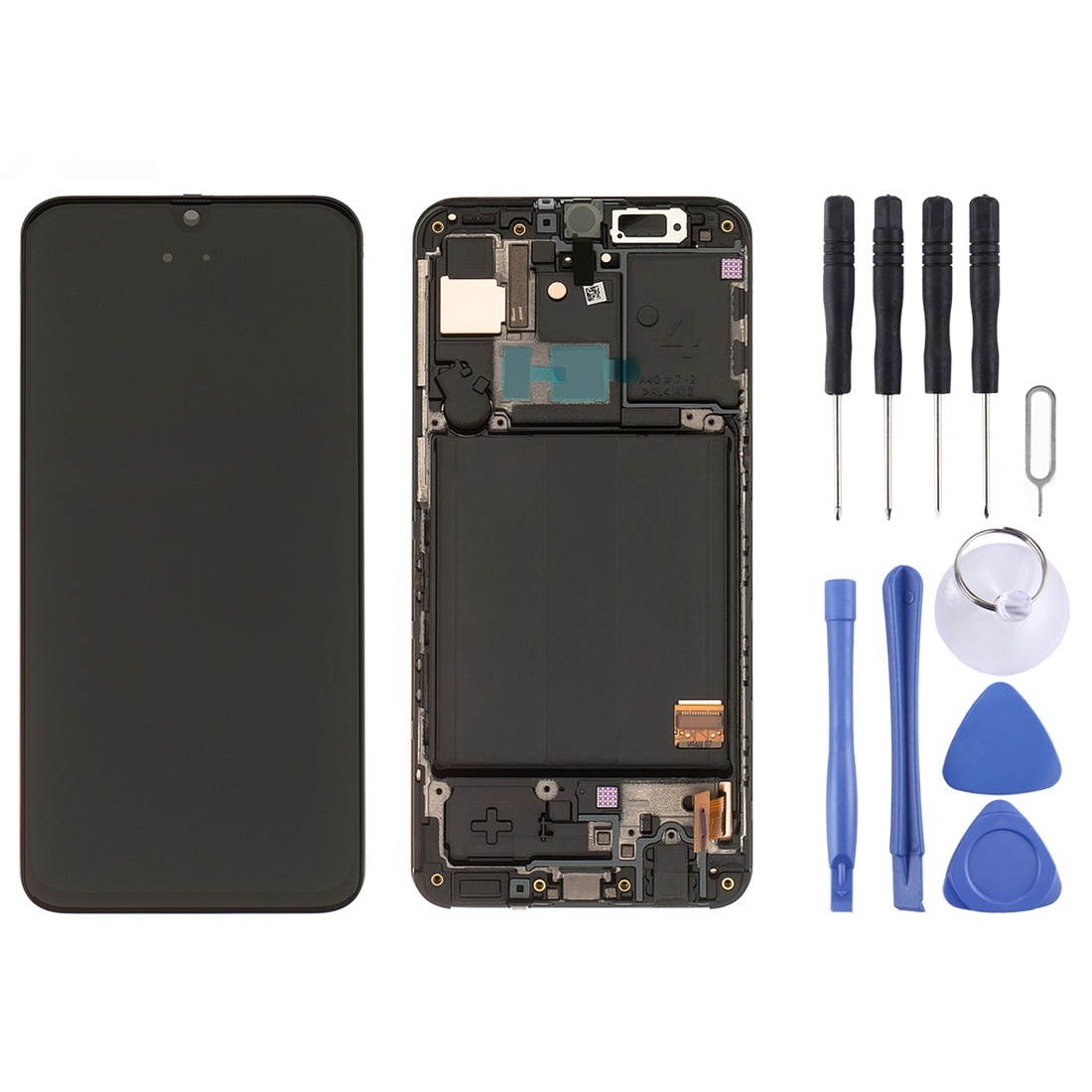 Replacement LCD Screen and Digitizer Full Assembly with Frame for Galaxy A40 SM-A405F (Black)