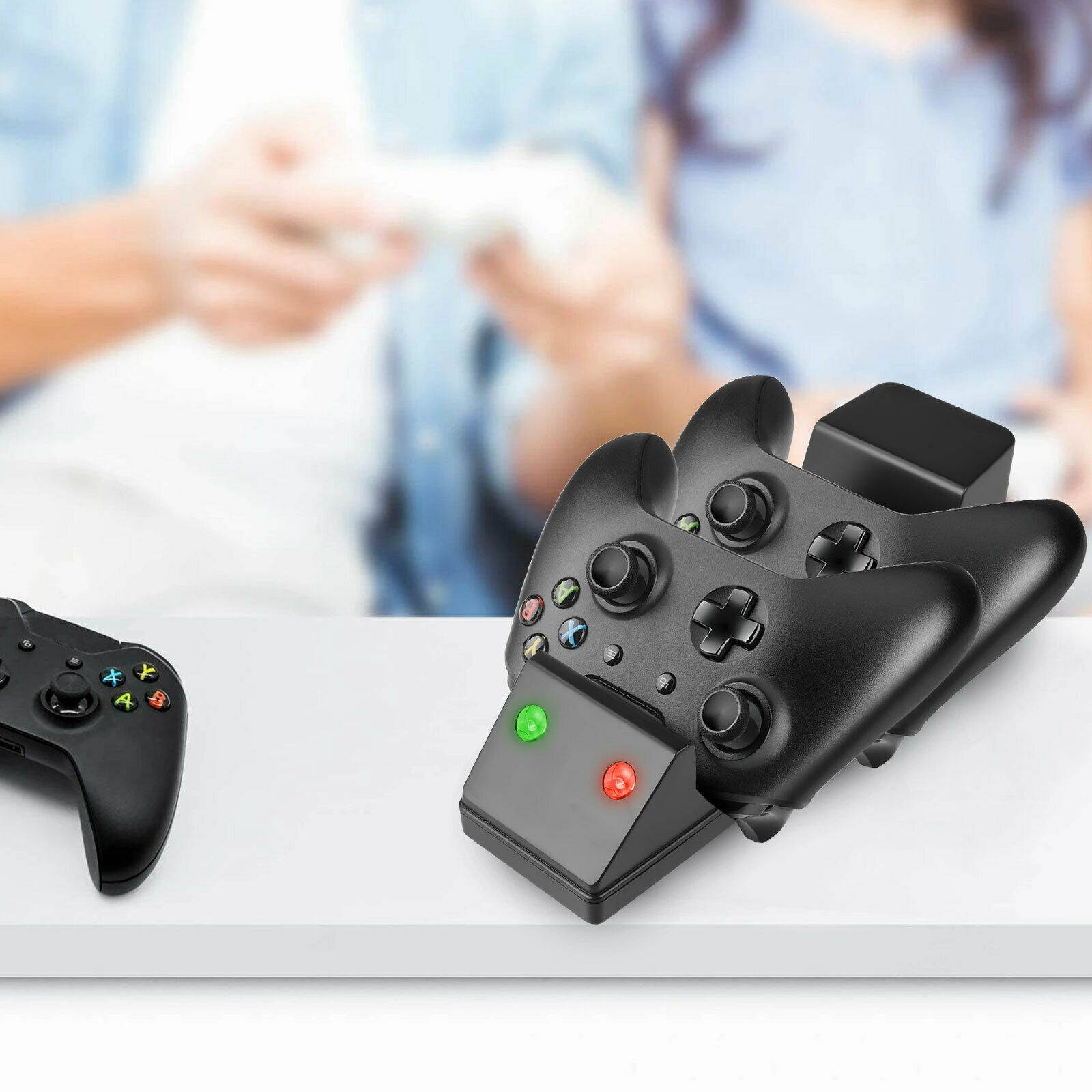 USB Dual Charging Dock Gamepad Fast Charger+Battery for Xbox One/ S Controller