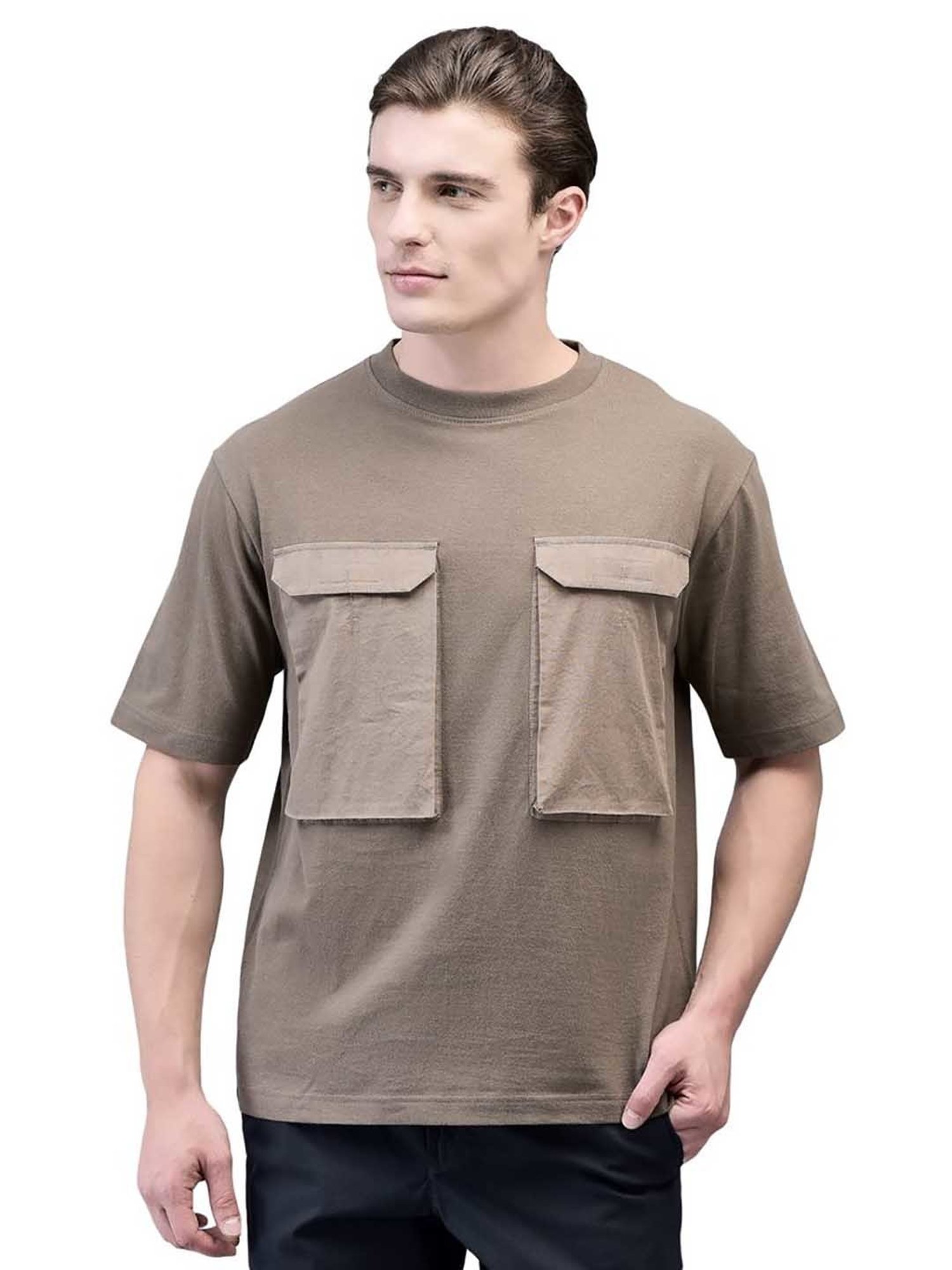 Woodland Light Olive Regular Fit Crew T-Shirt
