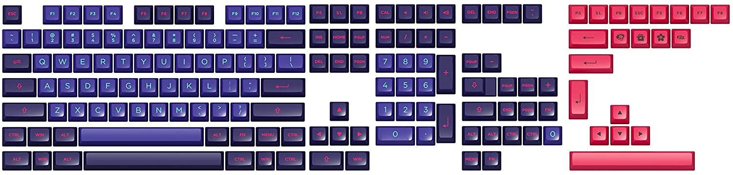 EPOMAKER AKKO NEON Cyberpunk 157 Keys ASA Profile Doubleshot PBT Full Keycaps Set, with Custom Storage Box for Mechanical Keyboard Replacement (NEON ASA KEYCAPS)