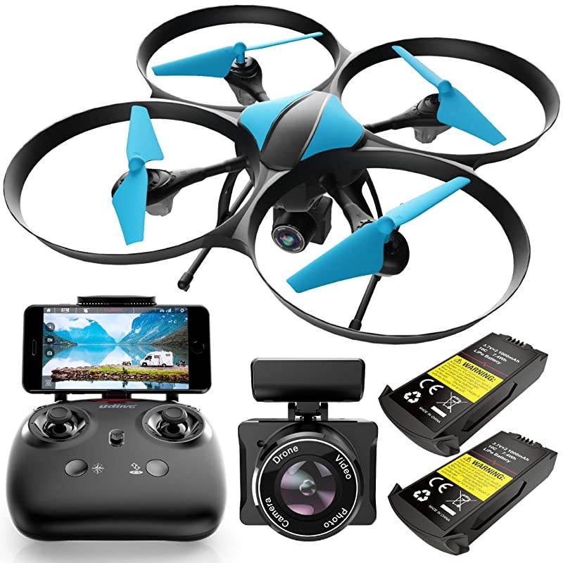 U49WF FPV Drone with Camera for Adults - VR Headset Compatible WiFi Quadcopter RTF Remote Control Flying Drone with 720p HD Drone Camera, Altitude Hold, Headless Mode, and 2 Drone Batteries