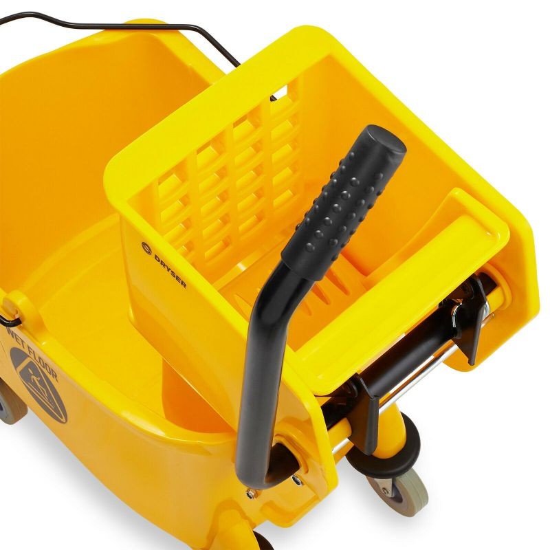 26 Quart Commercial Mop Bucket with Side Press Wringer, Yellow