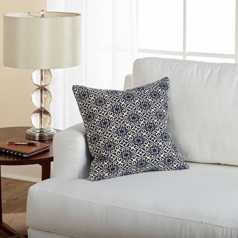 18"x18" Global Cotton Weave Throw Pillow Blue - Sure Fit