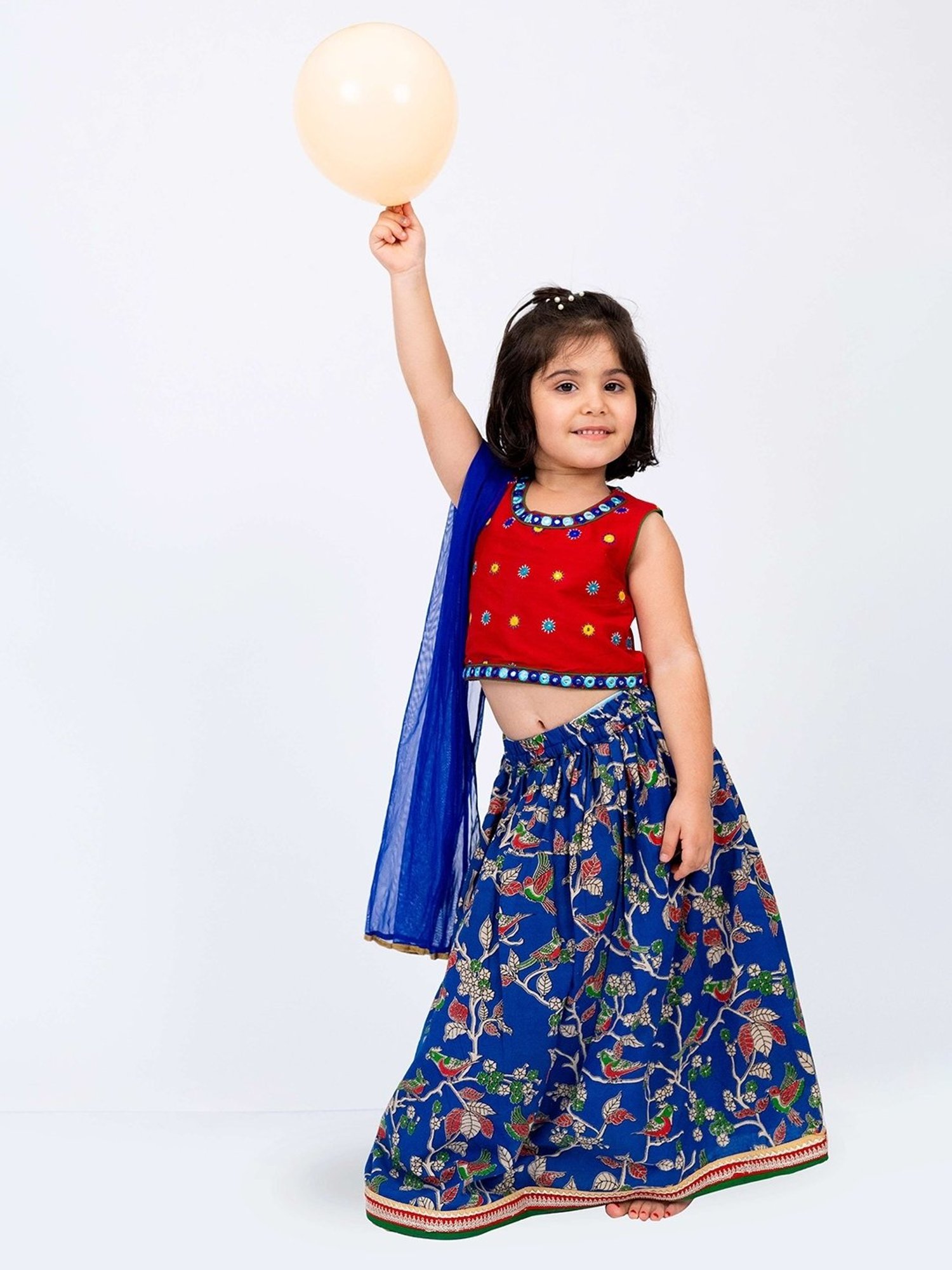 TWISHA Kids Red Embroidery Lehenga Choli