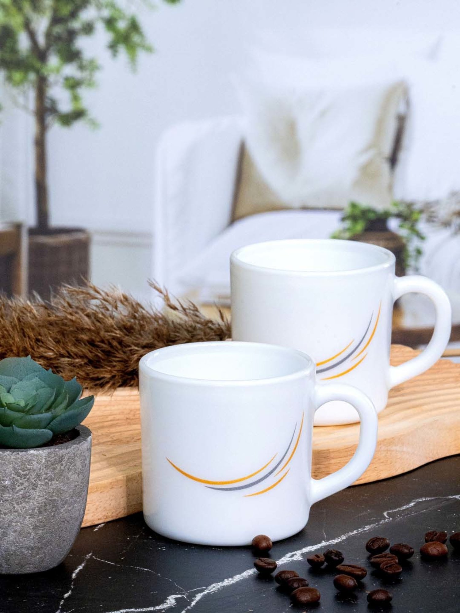 Cello White Opalware Cup (0.18 L) - Set of 6