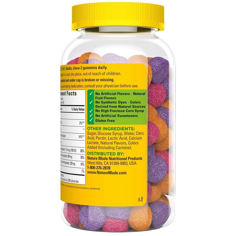 Nature Made Calcium 500 mg Gummies - Cherry, Orange & Strawberry - 100ct