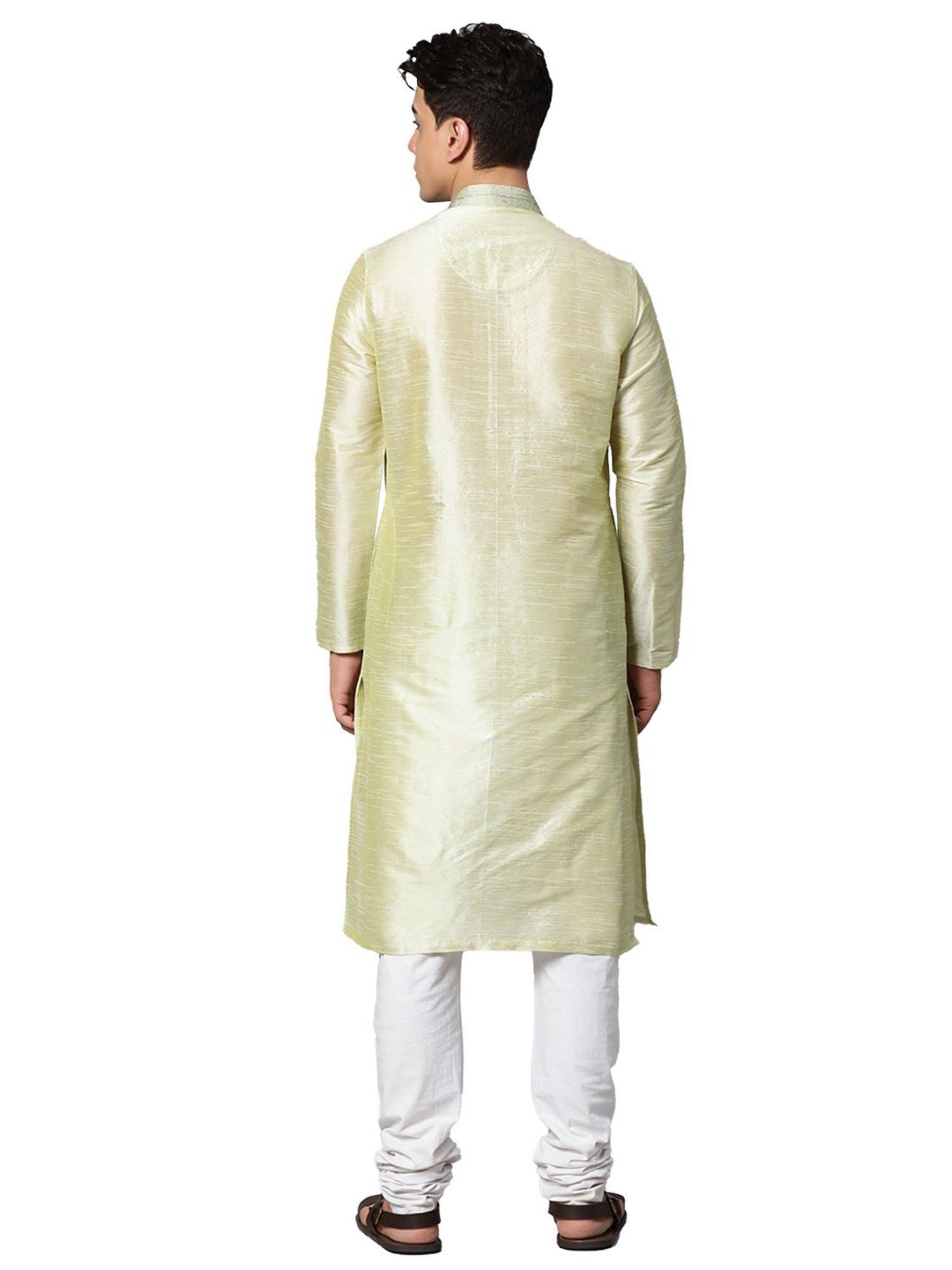 Manthan Light Green Mandarin Collar Kurta
