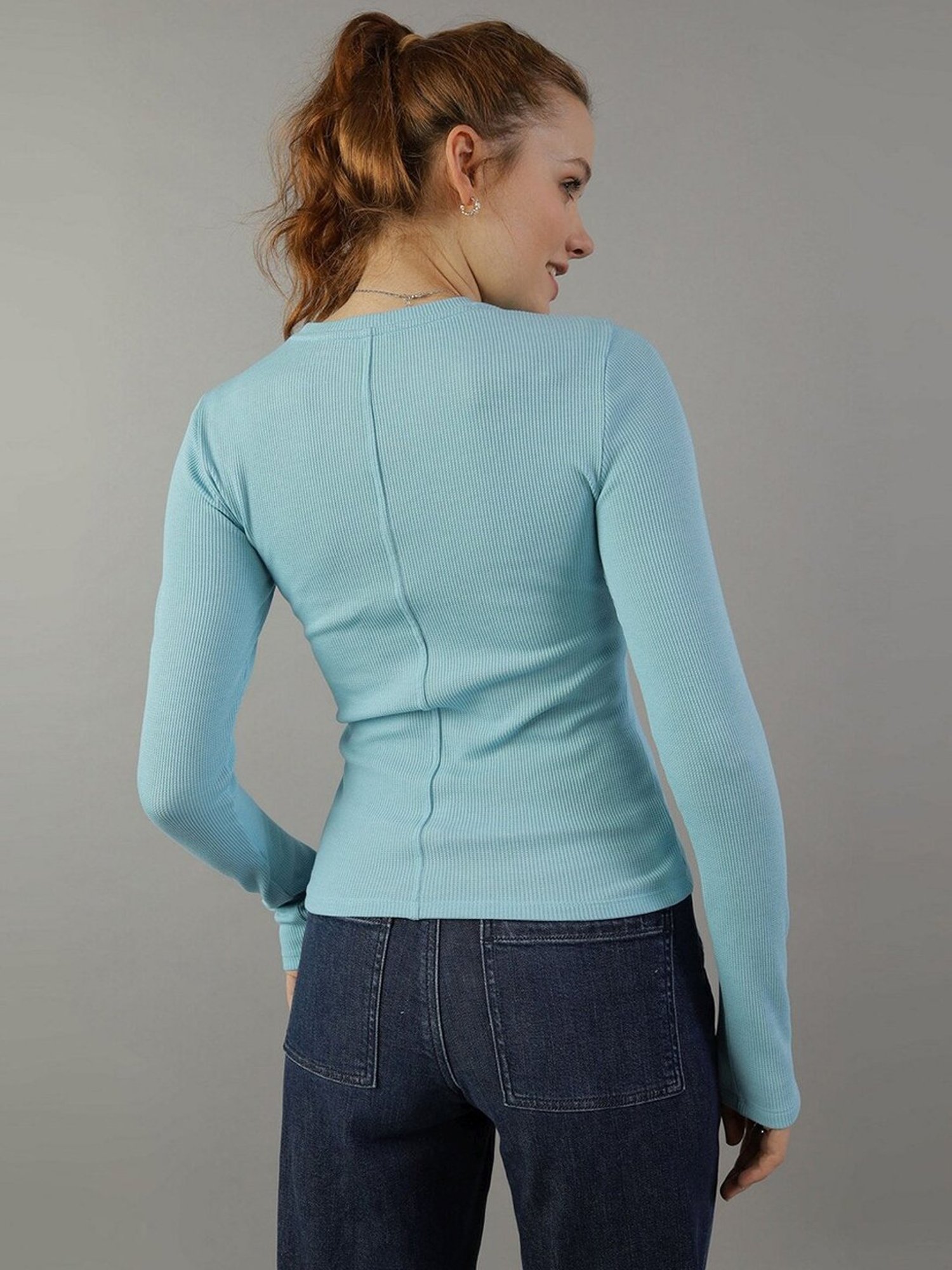 American Eagle Outfitters Blue Striped T-Shirt