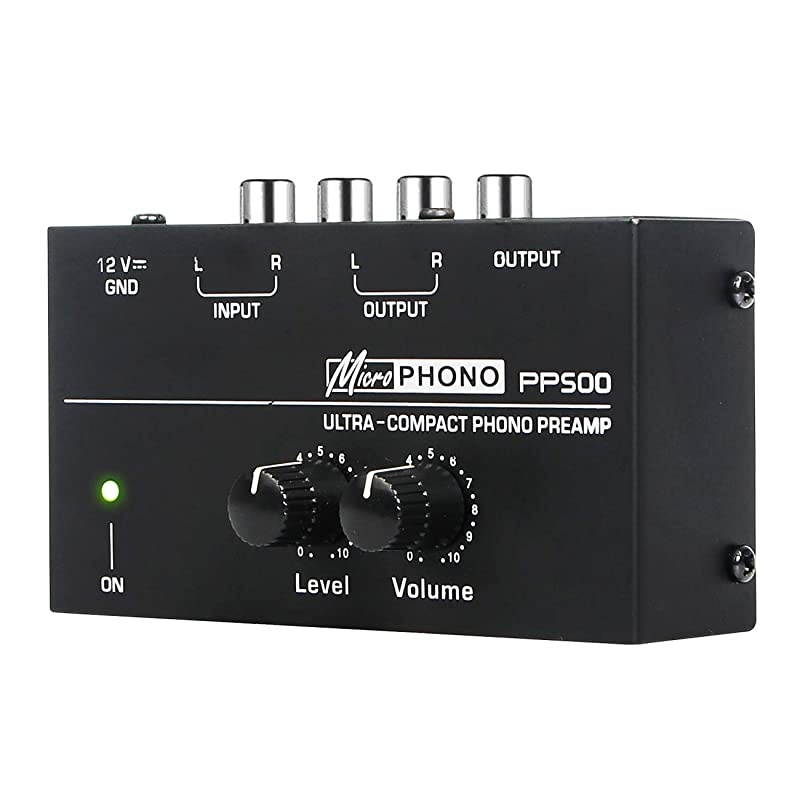 PP500 Ultracompact Preamplifier Phono Preamp with Level Volume Controls RCA Input Output 14 TRS Output Interfaces