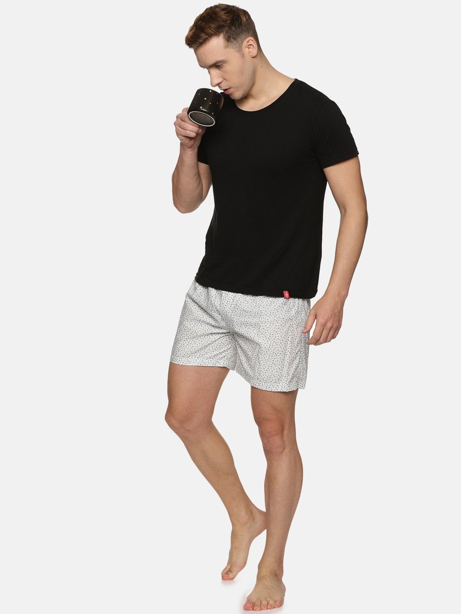 Don Vino Off White Regular Fit Printed Boxers