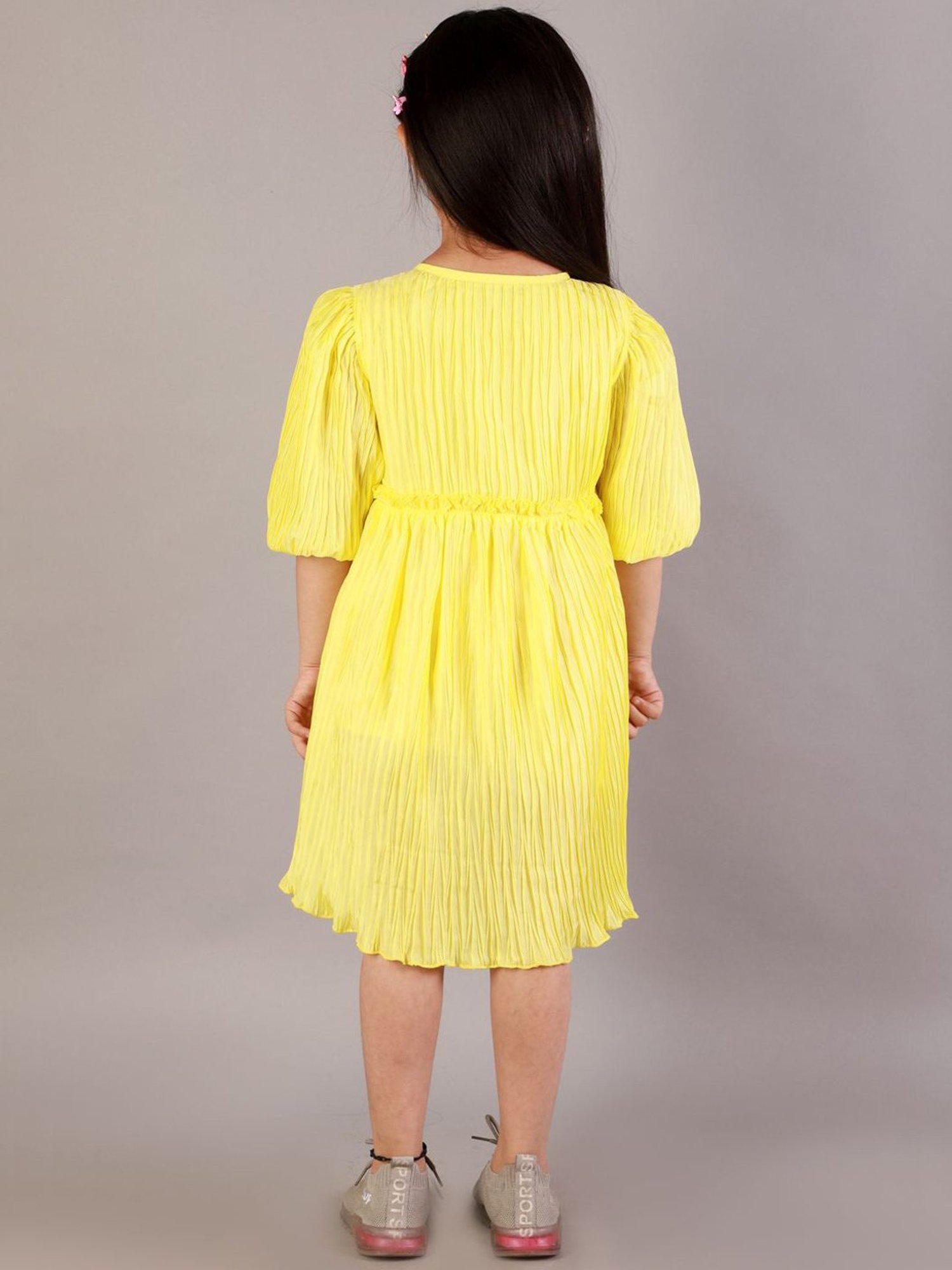 KidsDew Yellow Regular Fit Dress