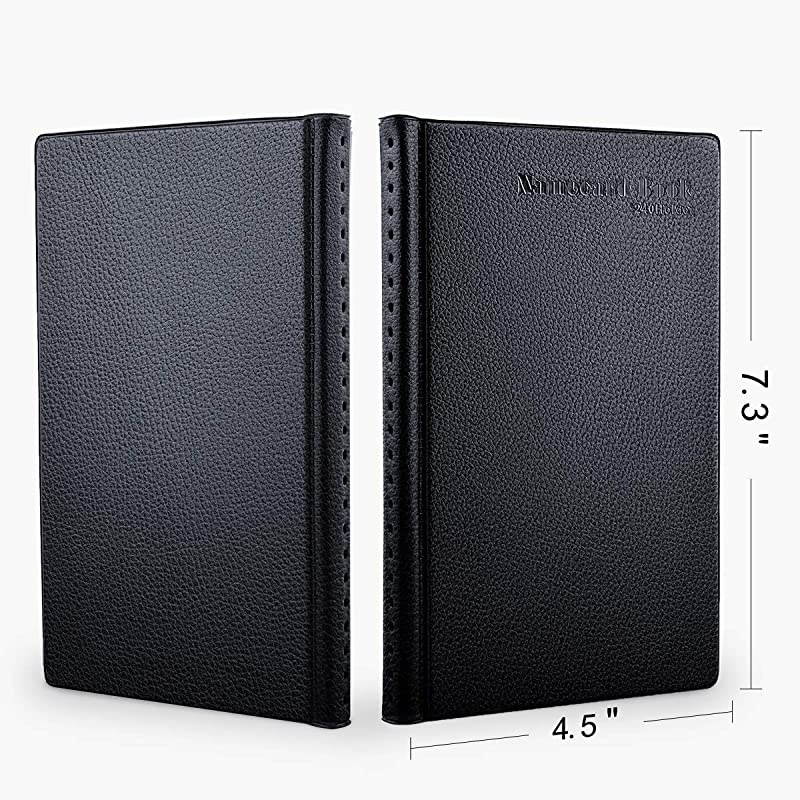 Business Card Organizer Business Card Holder Book, Portable Business Card Binder File Sleeve Storage, Business Card Holders, Name Card Holder for Men & Women, Capacity: 240 Cards, Black