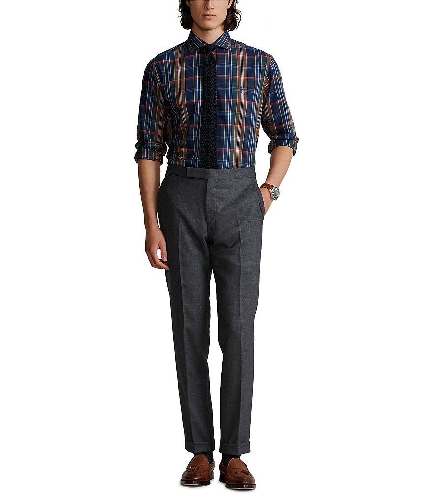 Polo Ralph Lauren Classic-Fit Multi-Color Plaid Twill Long-Sleeve Woven Shirt