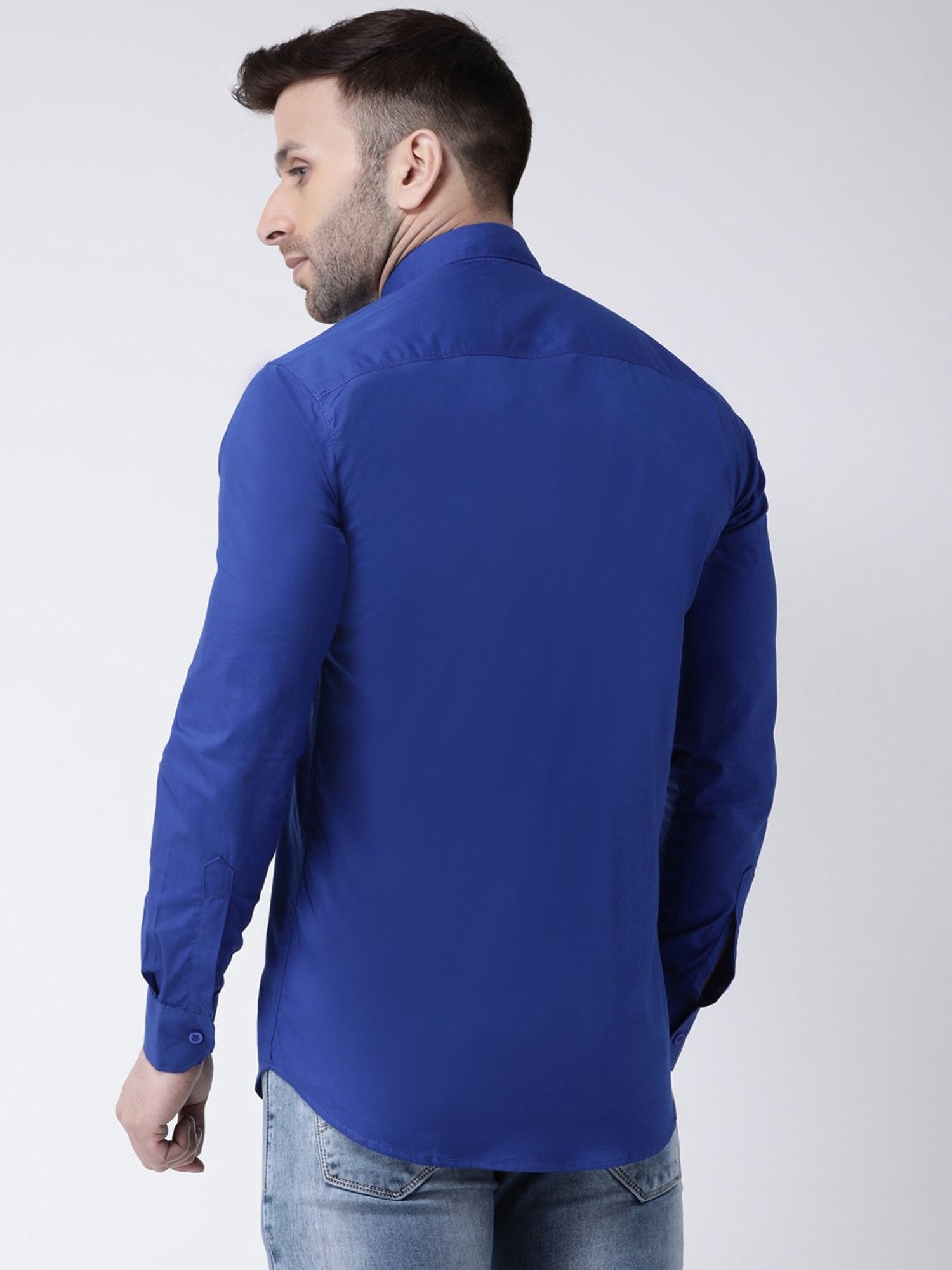 Hangup Plus Royal Blue Slim Fit Pure Cotton Shirt