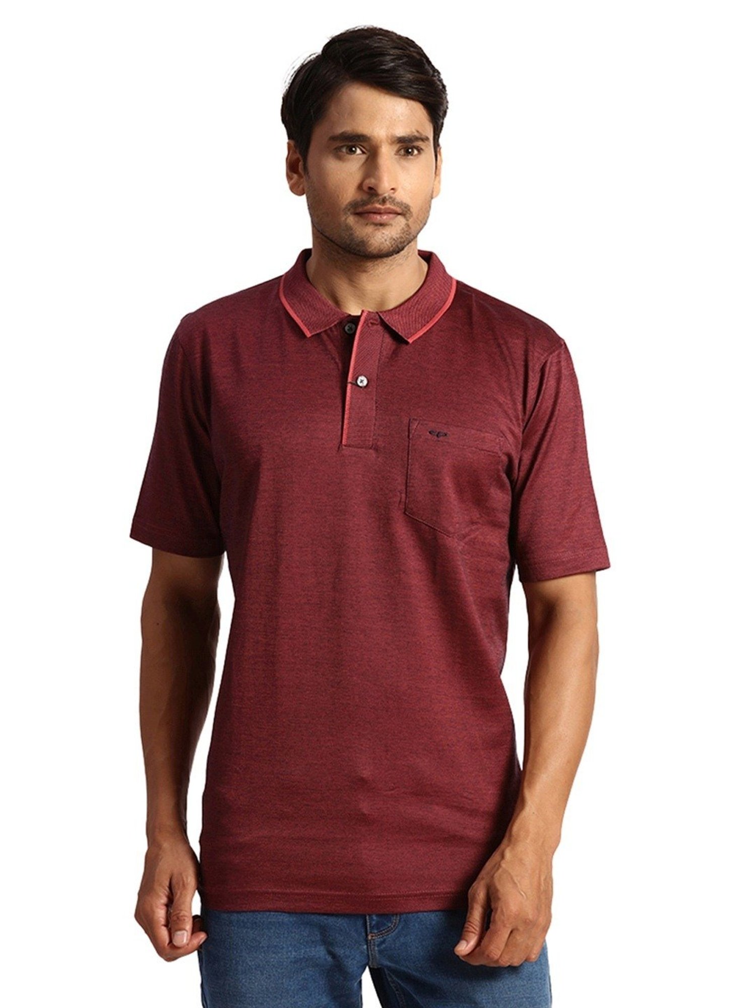 ColorPlus Orange Cotton Classic Fit Polo T-Shirt