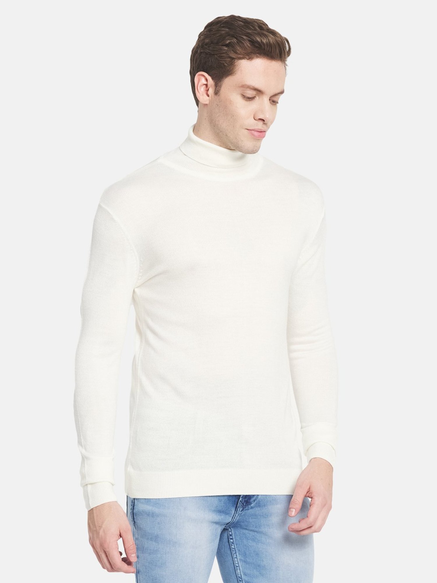 Mettle White Regular Fit Sweater