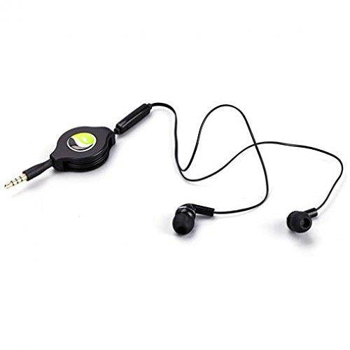 Retractable Earphones Headphones for Go Flip 3 / Smartflip Phone, Hands-Free Headset 3.5mm w Mic Earbuds Earpieces Microphone Compatible with Alcatel Go Flip 3 / Smartflip