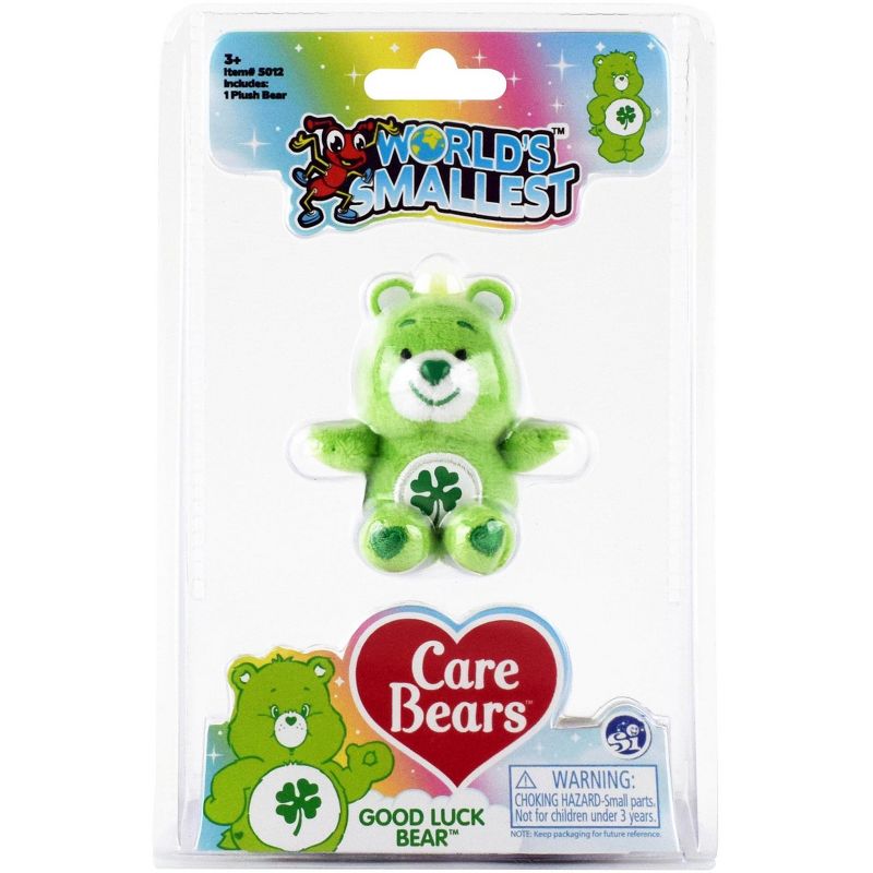 Super Impulse Worlds Smallest Care Bears Mini Plush Toy | Good Luck Bear